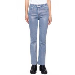 NEW CHARLIE B foiled bootcut jeans in silver blue